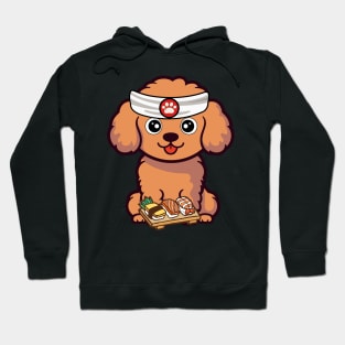 Funny brown dog is a sushi chef Hoodie